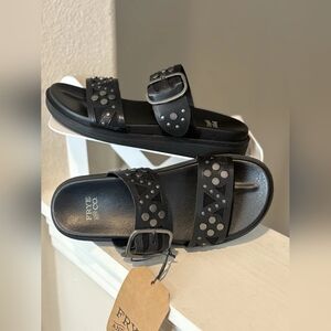 Frye Black Studded Sandals